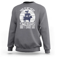 BBQ Sweatshirt Retro This Is My Meat Smoking Barbeque Dad - Wonder Print Shop