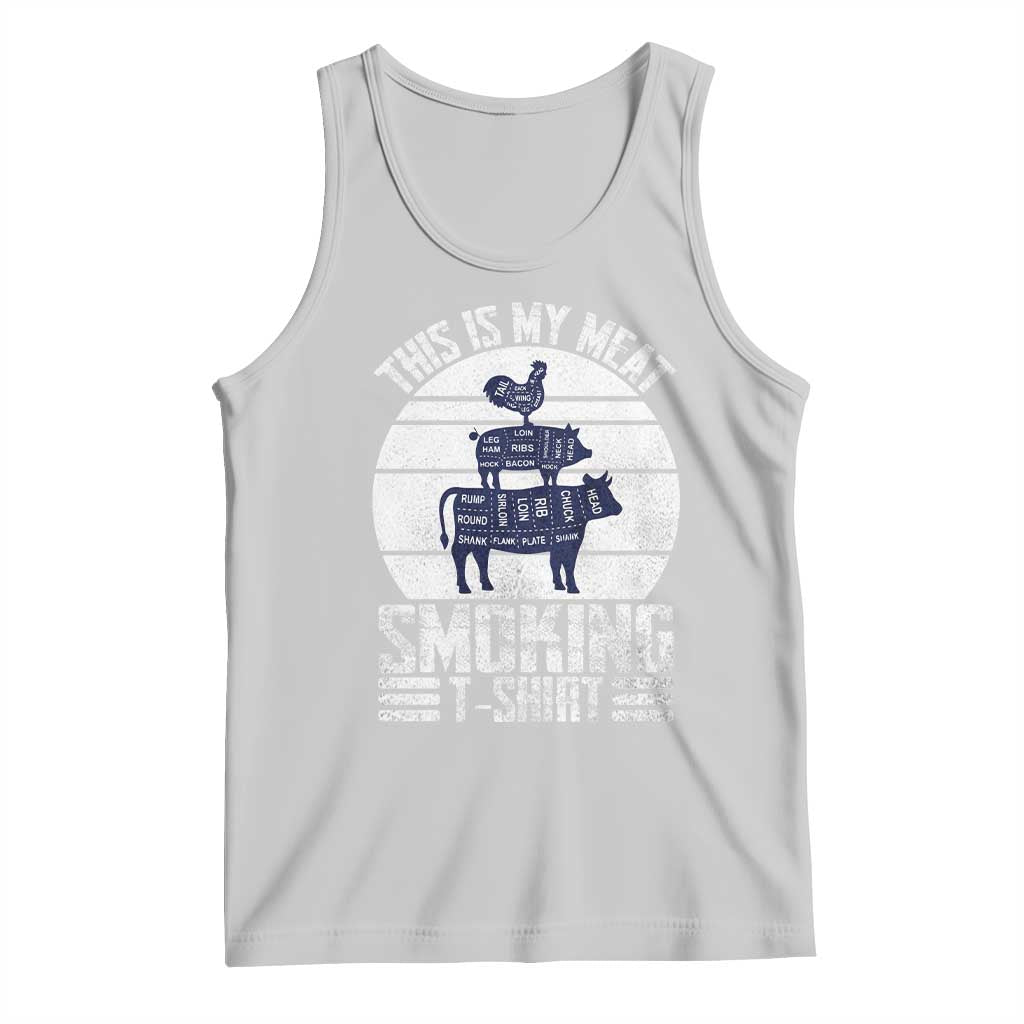 BBQ Tank Top Retro This Is My Meat Smoking Barbeque Dad