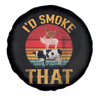 Funny BBQ Spare Tire Cover I'd Smoke That Barbecue Retro Grilling Gift