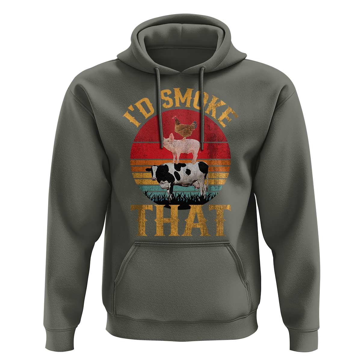 Funny BBQ Hoodie I'd Smoke That Barbecue Retro Grilling Gift