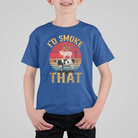 Funny BBQ T Shirt For Kid I'd Smoke That Barbecue Retro Grilling Gift - Wonder Print Shop