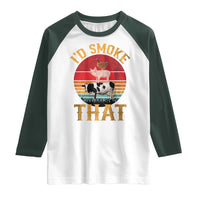 Funny BBQ Raglan Shirt I'd Smoke That Barbecue Retro Grilling Gift