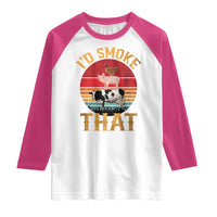 Funny BBQ Raglan Shirt I'd Smoke That Barbecue Retro Grilling Gift