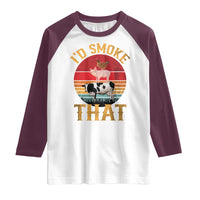Funny BBQ Raglan Shirt I'd Smoke That Barbecue Retro Grilling Gift