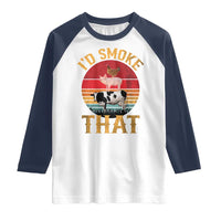 Funny BBQ Raglan Shirt I'd Smoke That Barbecue Retro Grilling Gift