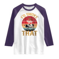 Funny BBQ Raglan Shirt I'd Smoke That Barbecue Retro Grilling Gift