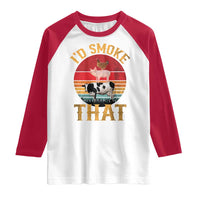 Funny BBQ Raglan Shirt I'd Smoke That Barbecue Retro Grilling Gift