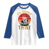 Funny BBQ Raglan Shirt I'd Smoke That Barbecue Retro Grilling Gift