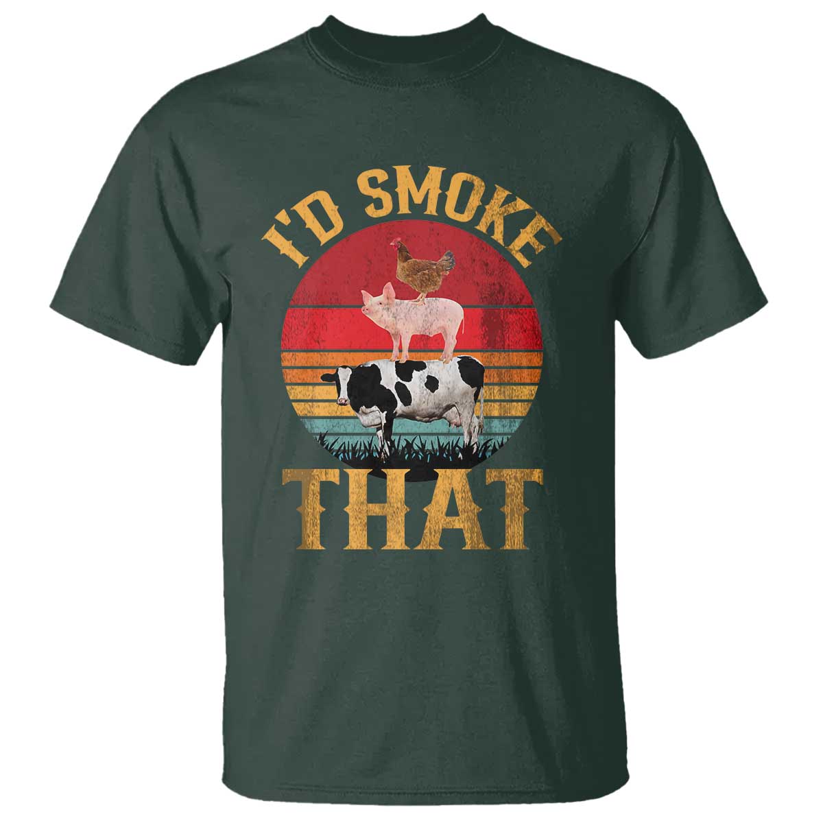 Funny BBQ T Shirt I'd Smoke That Barbecue Retro Grilling Gift - Wonder Print Shop