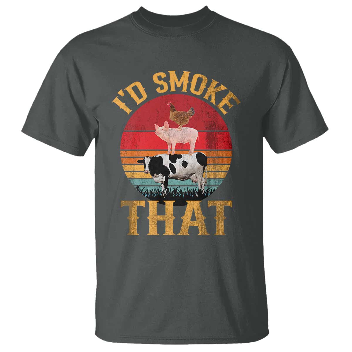 Funny BBQ T Shirt I'd Smoke That Barbecue Retro Grilling Gift - Wonder Print Shop