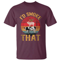 Funny BBQ T Shirt I'd Smoke That Barbecue Retro Grilling Gift - Wonder Print Shop