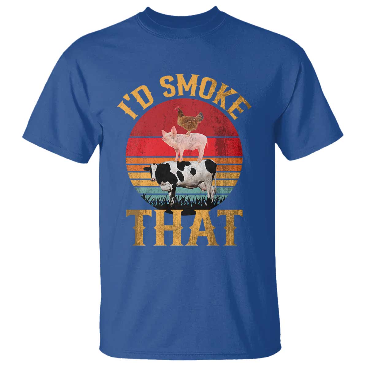 Funny BBQ T Shirt I'd Smoke That Barbecue Retro Grilling Gift - Wonder Print Shop