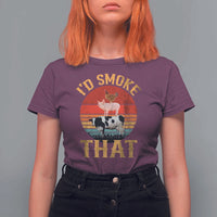 Funny BBQ T Shirt For Women I'd Smoke That Barbecue Retro Grilling Gift - Wonder Print Shop