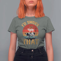 Funny BBQ T Shirt For Women I'd Smoke That Barbecue Retro Grilling Gift - Wonder Print Shop