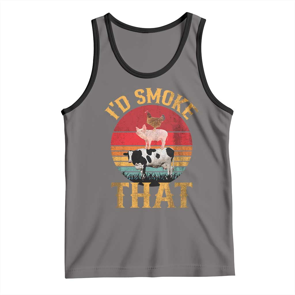 Funny BBQ Tank Top I'd Smoke That Barbecue Retro Grilling Gift