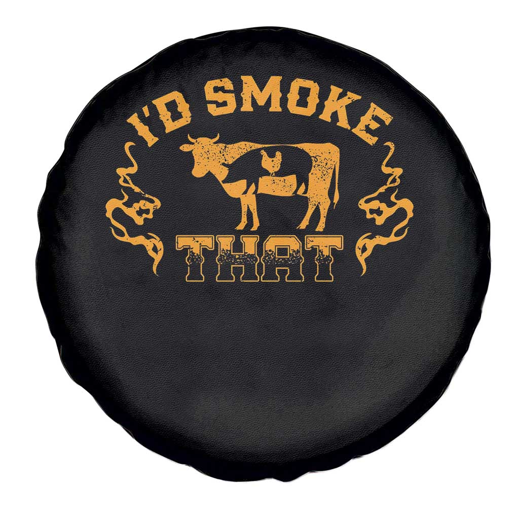 Funny BBQ Spare Tire Cover I'd Smoke That Chef Butcher Cook BBQ