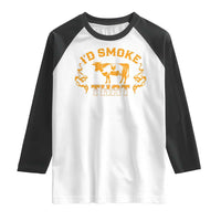Funny BBQ Raglan Shirt I'd Smoke That Chef Butcher Cook BBQ