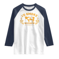 Funny BBQ Raglan Shirt I'd Smoke That Chef Butcher Cook BBQ