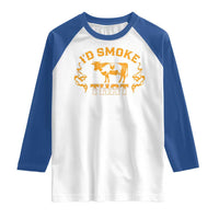 Funny BBQ Raglan Shirt I'd Smoke That Chef Butcher Cook BBQ