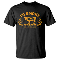 Funny BBQ T Shirt I'd Smoke That Chef Butcher Cook BBQ - Wonder Print Shop