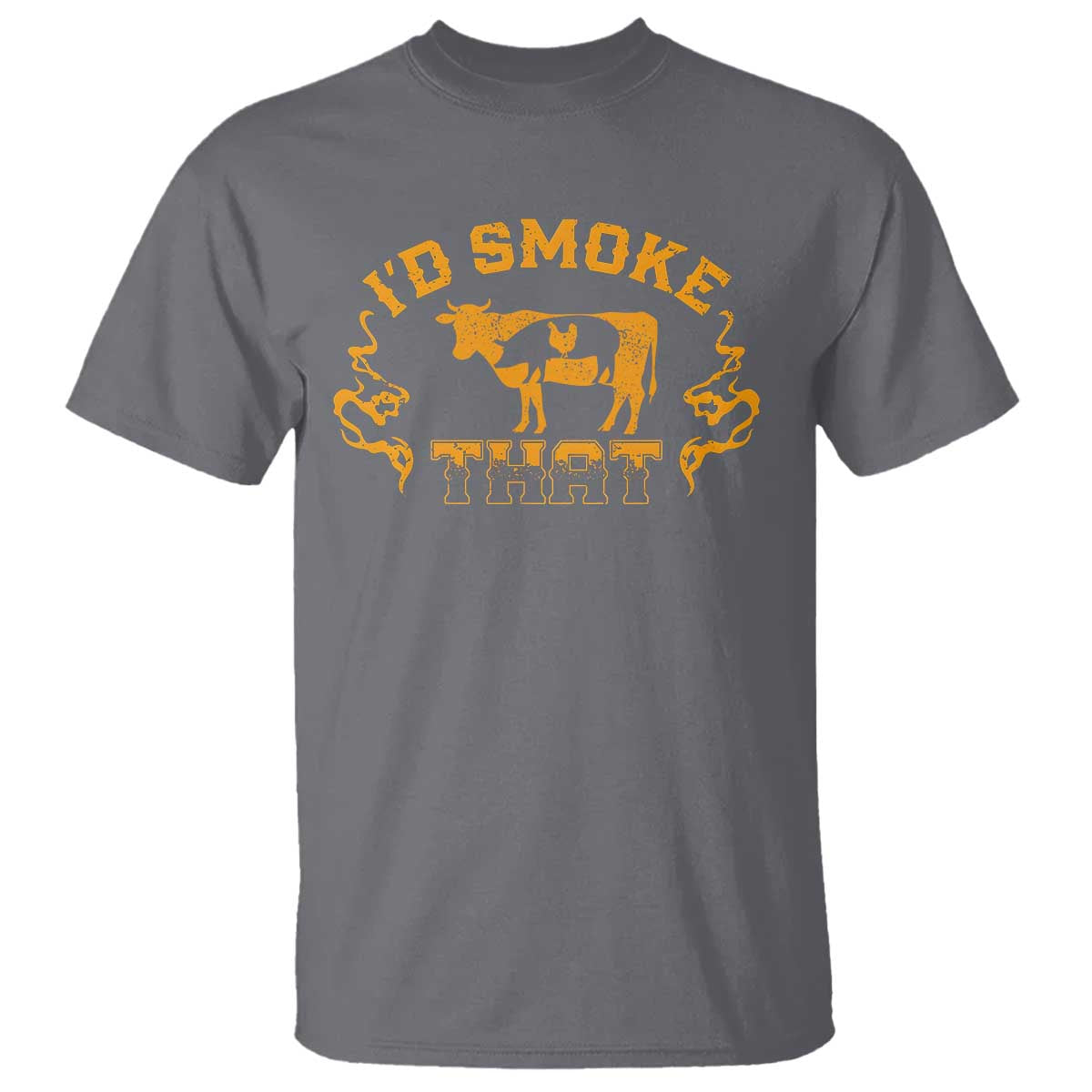 Funny BBQ T Shirt I'd Smoke That Chef Butcher Cook BBQ - Wonder Print Shop