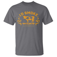 Funny BBQ T Shirt I'd Smoke That Chef Butcher Cook BBQ - Wonder Print Shop