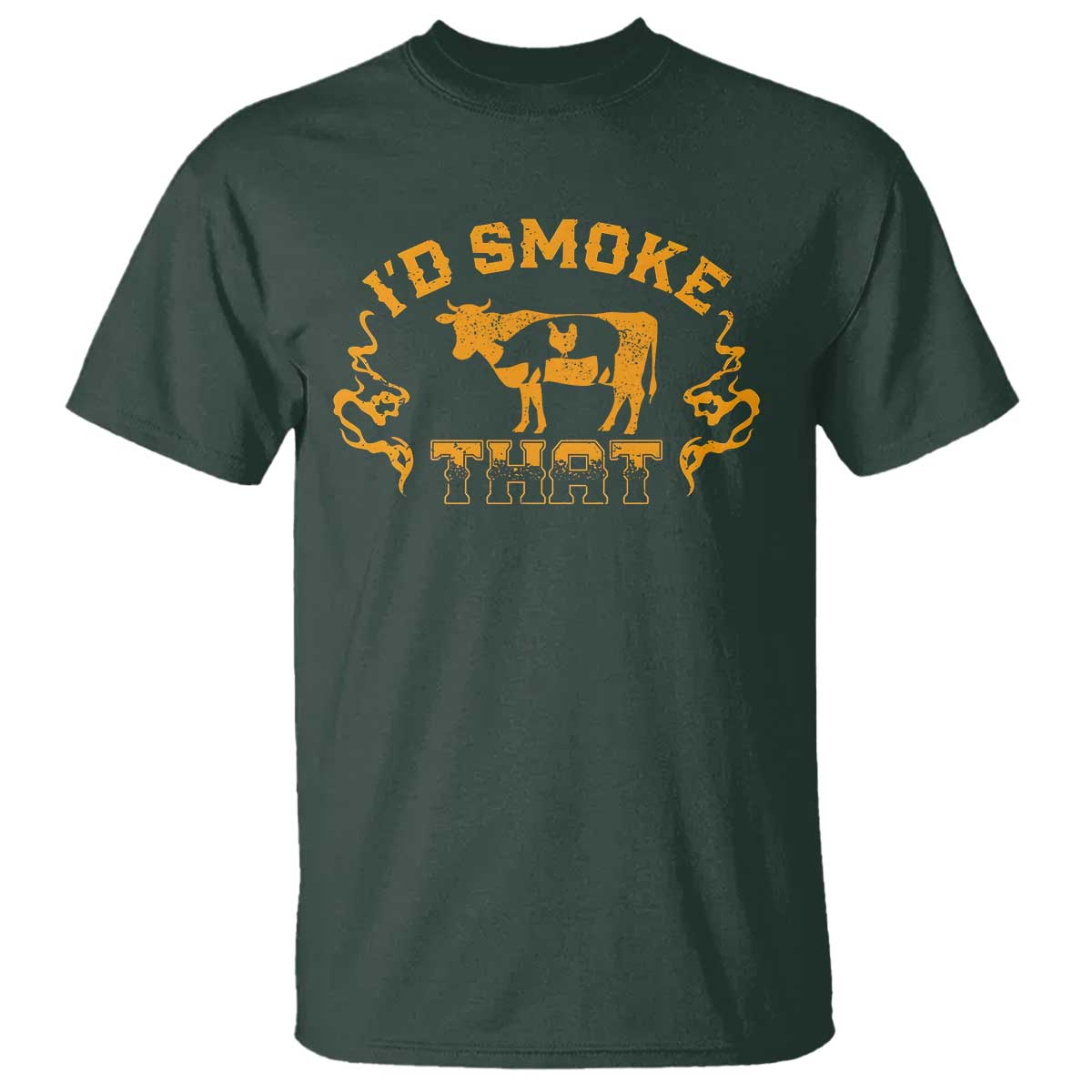 Funny BBQ T Shirt I'd Smoke That Chef Butcher Cook BBQ - Wonder Print Shop