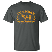 Funny BBQ T Shirt I'd Smoke That Chef Butcher Cook BBQ - Wonder Print Shop