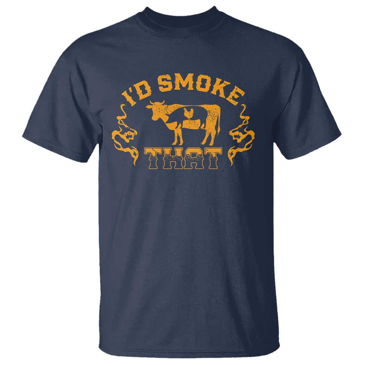 Funny BBQ T Shirt I'd Smoke That Chef Butcher Cook BBQ - Wonder Print Shop