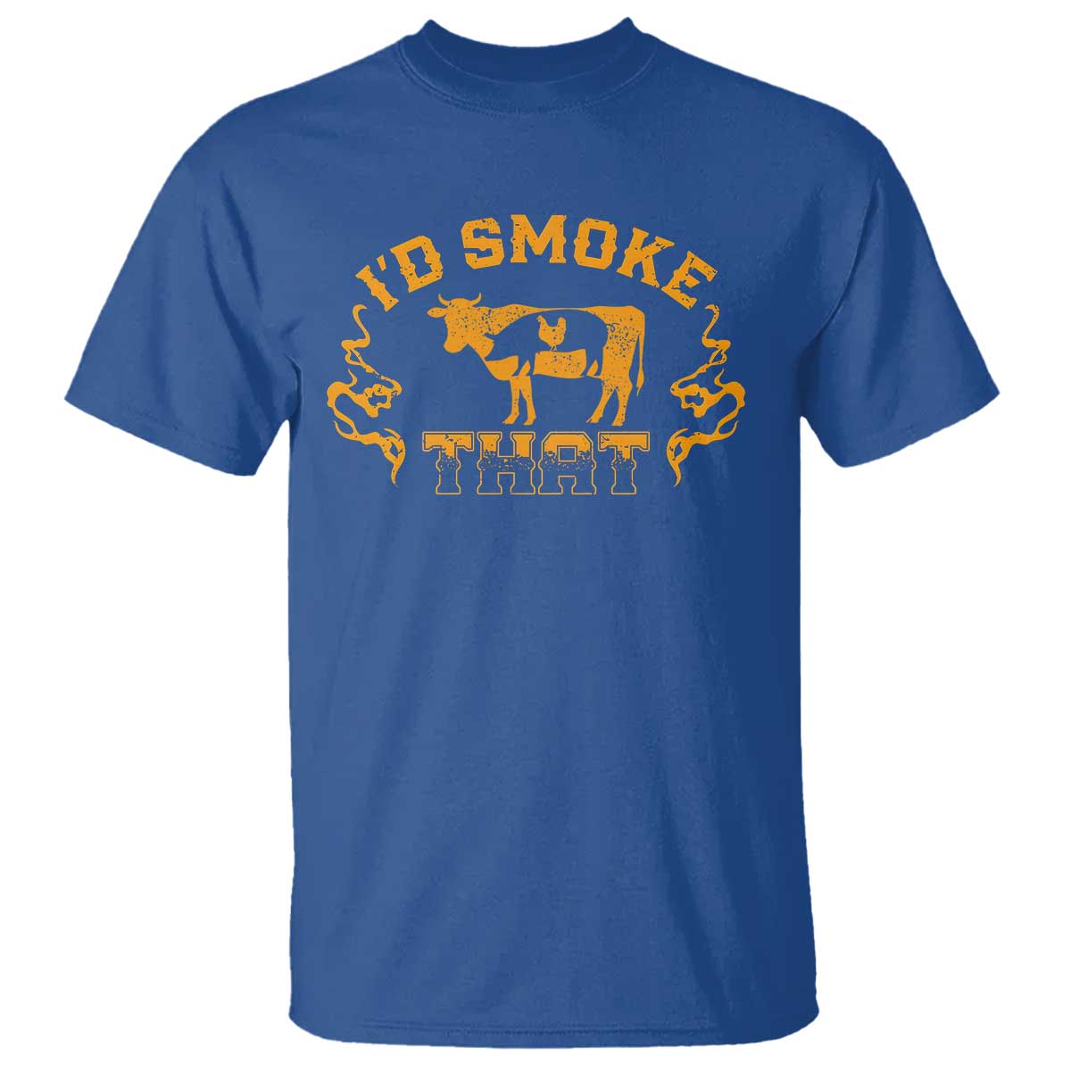 Funny BBQ T Shirt I'd Smoke That Chef Butcher Cook BBQ - Wonder Print Shop