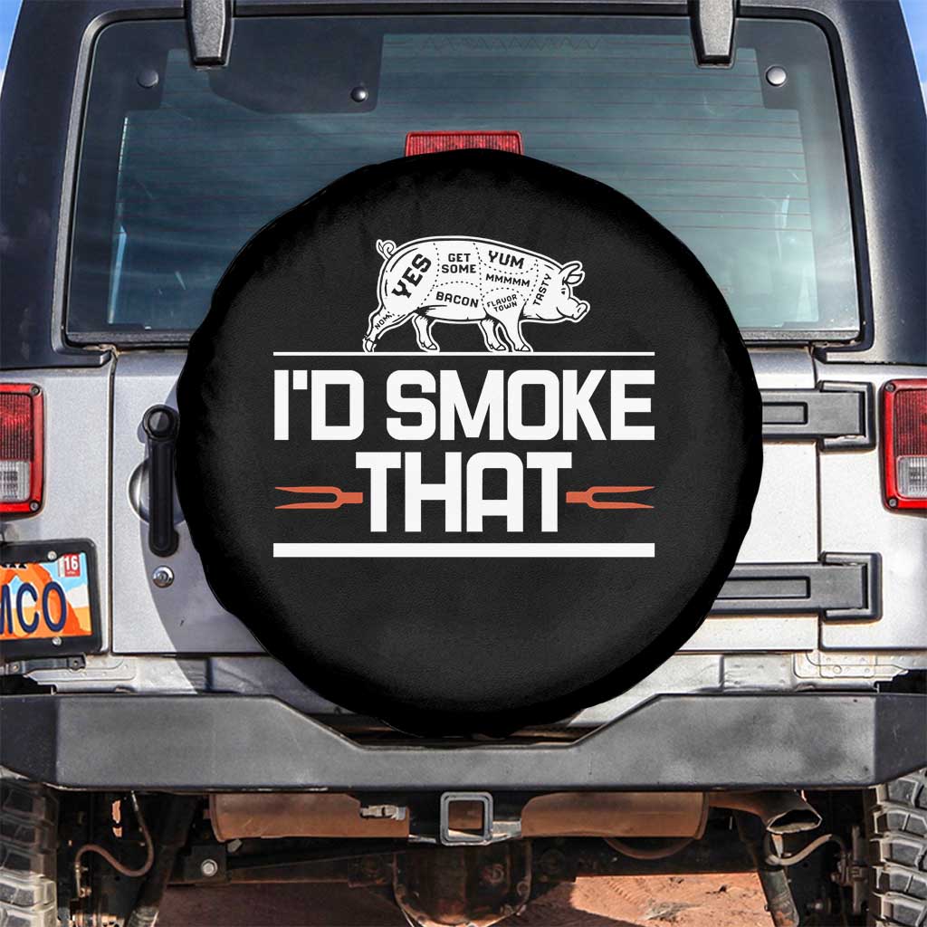 Funny BBQ I'd Smoke That Spare Tire Cover Chef Butcher Cook BBQ