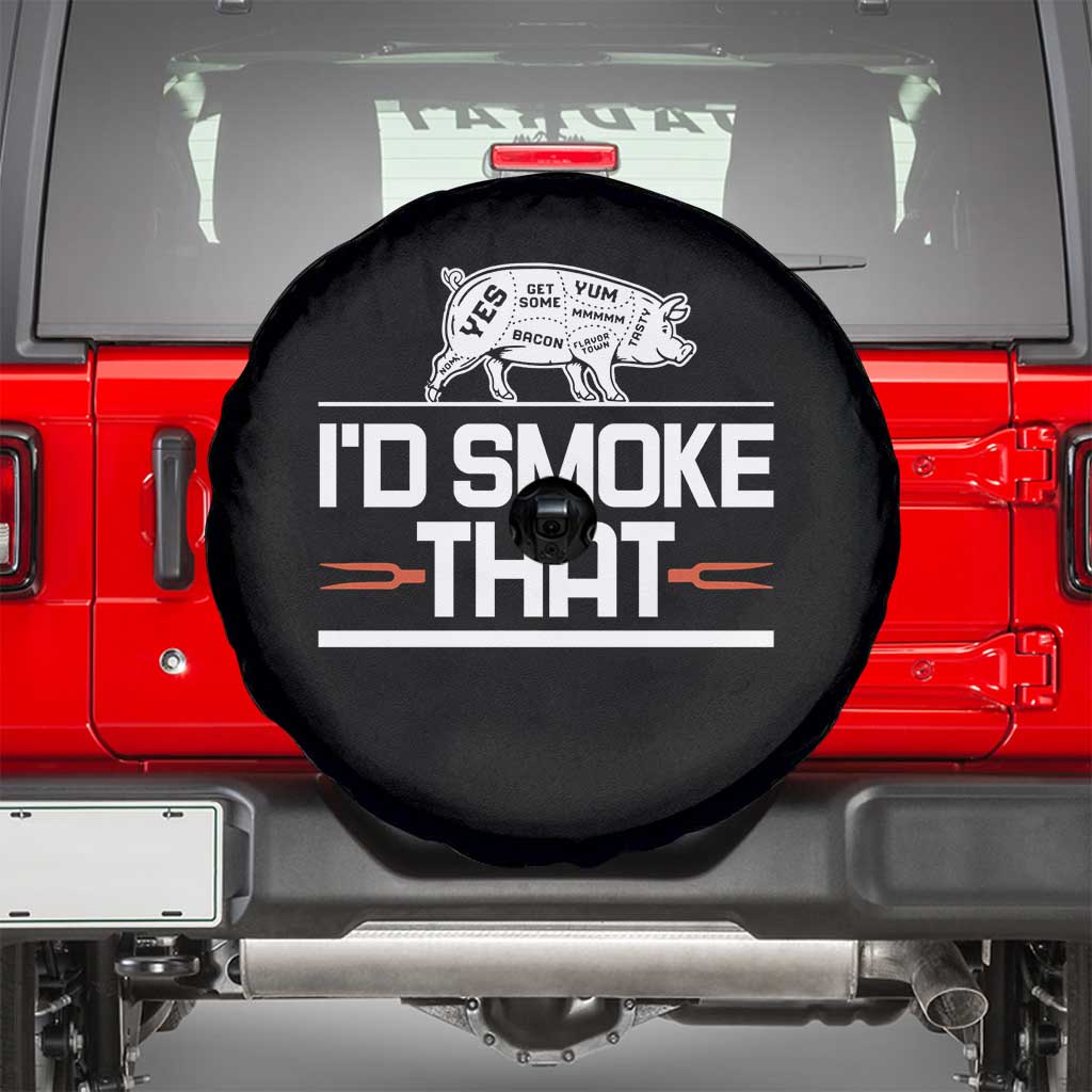 Funny BBQ I'd Smoke That Spare Tire Cover Chef Butcher Cook BBQ
