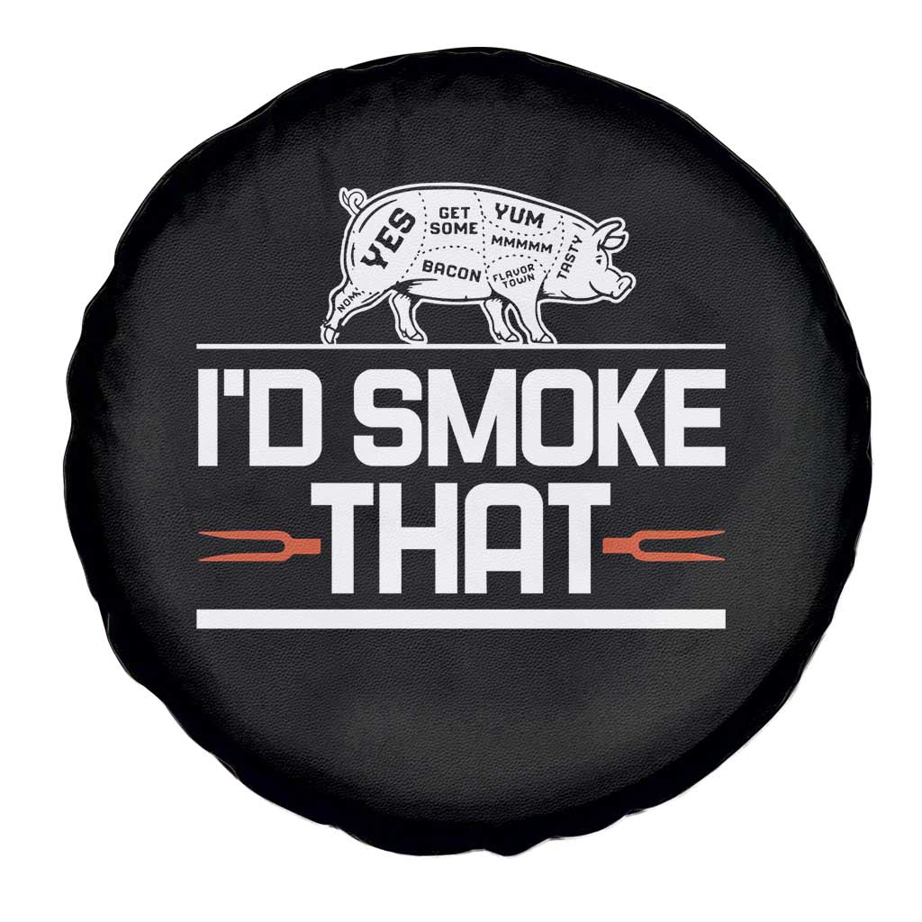 Funny BBQ I'd Smoke That Spare Tire Cover Chef Butcher Cook BBQ