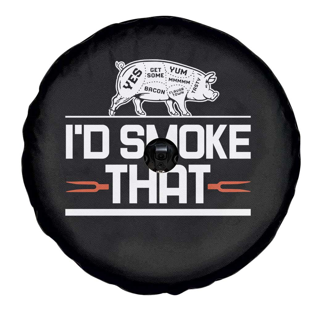 Funny BBQ I'd Smoke That Spare Tire Cover Chef Butcher Cook BBQ