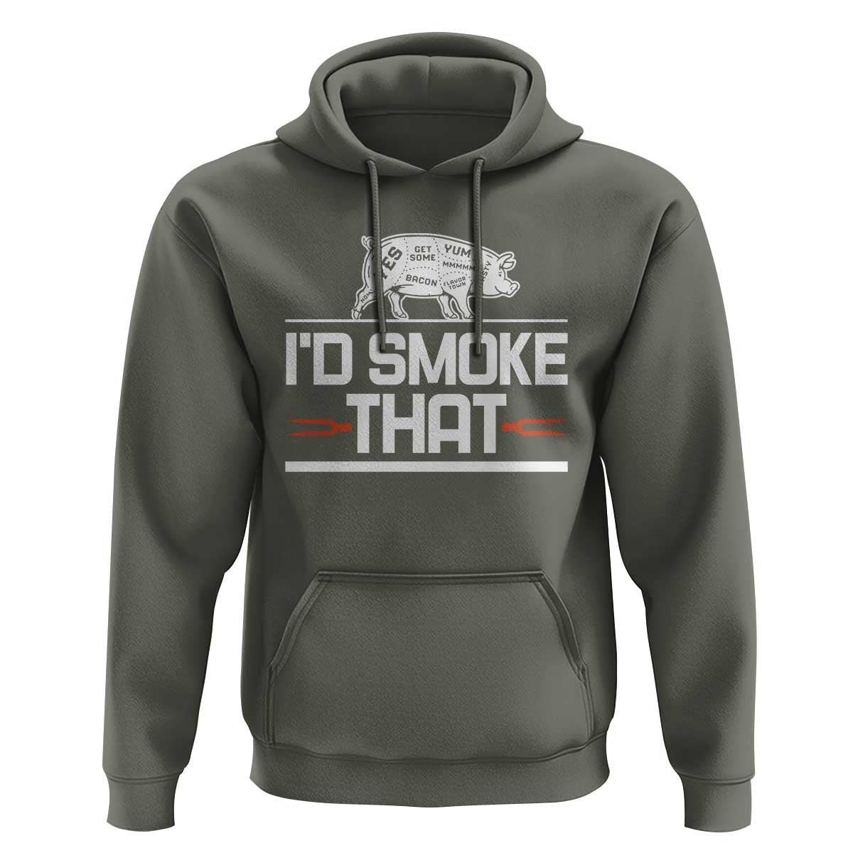 Funny BBQ I'd Smoke That Hoodie Chef Butcher Cook BBQ