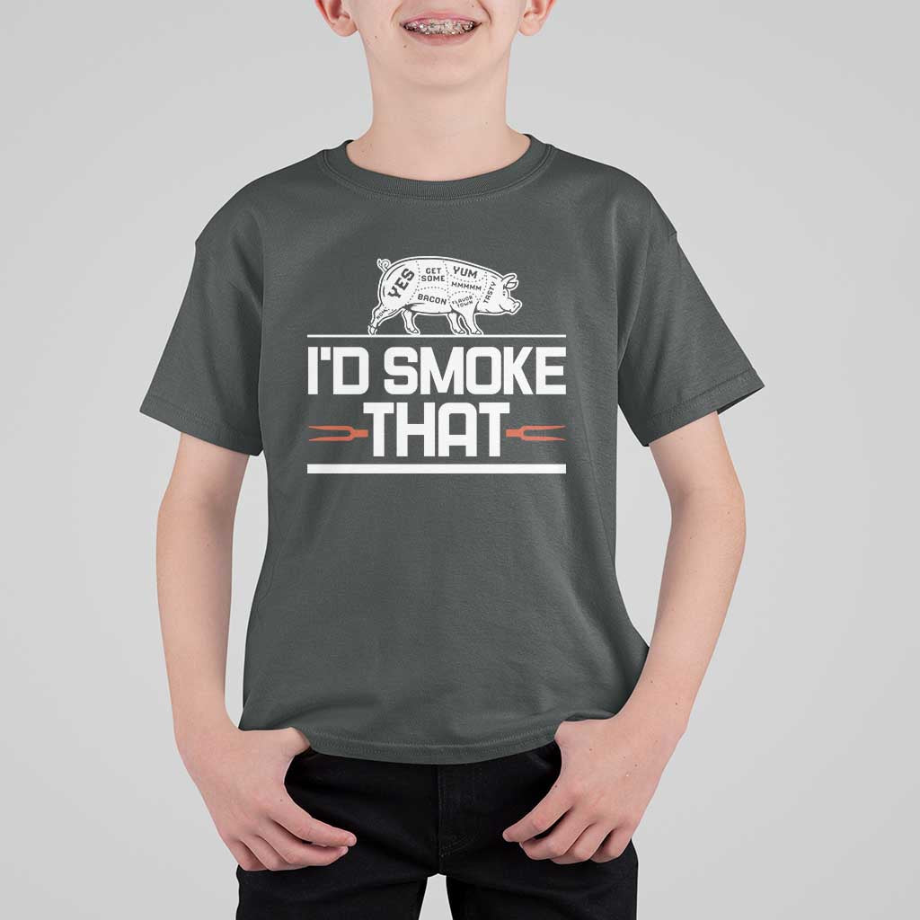Funny BBQ I'd Smoke That T Shirt For Kid Chef Butcher Cook BBQ - Wonder Print Shop