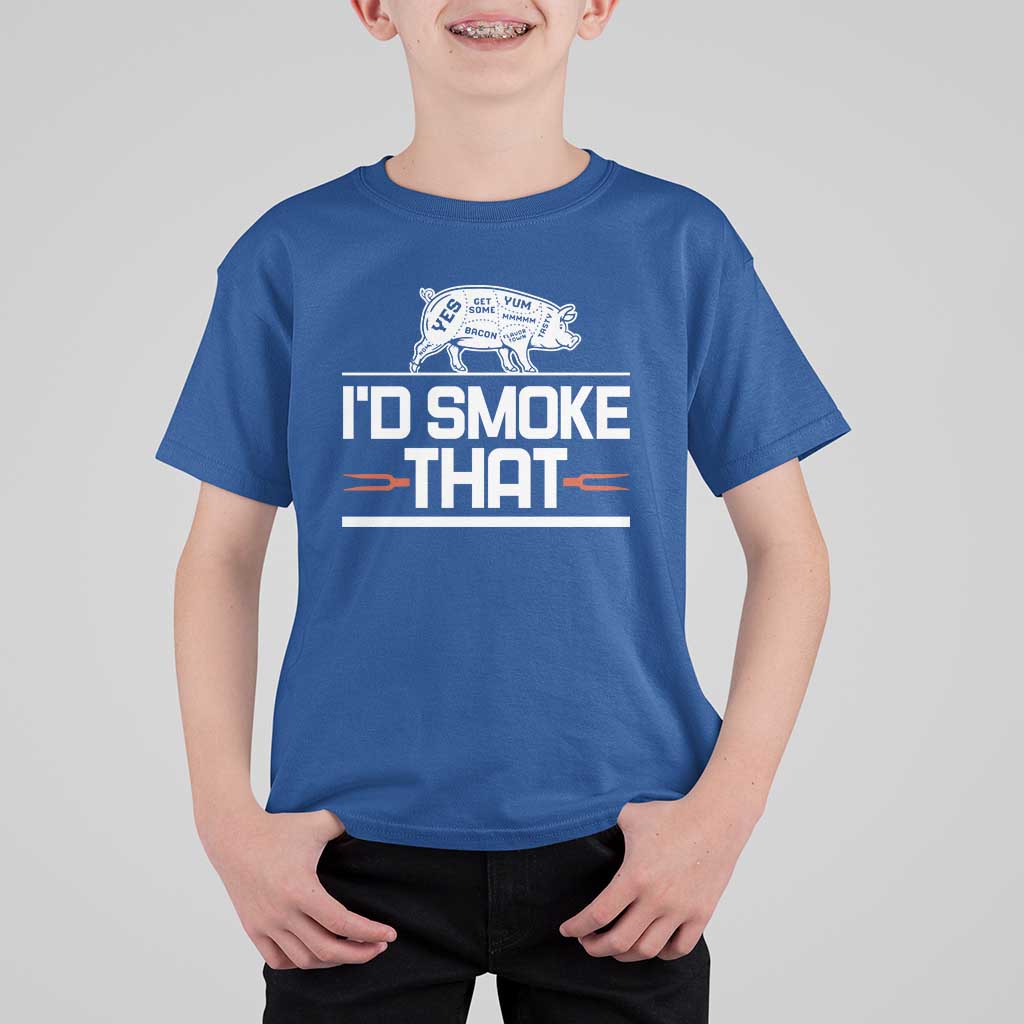 Funny BBQ I'd Smoke That T Shirt For Kid Chef Butcher Cook BBQ - Wonder Print Shop