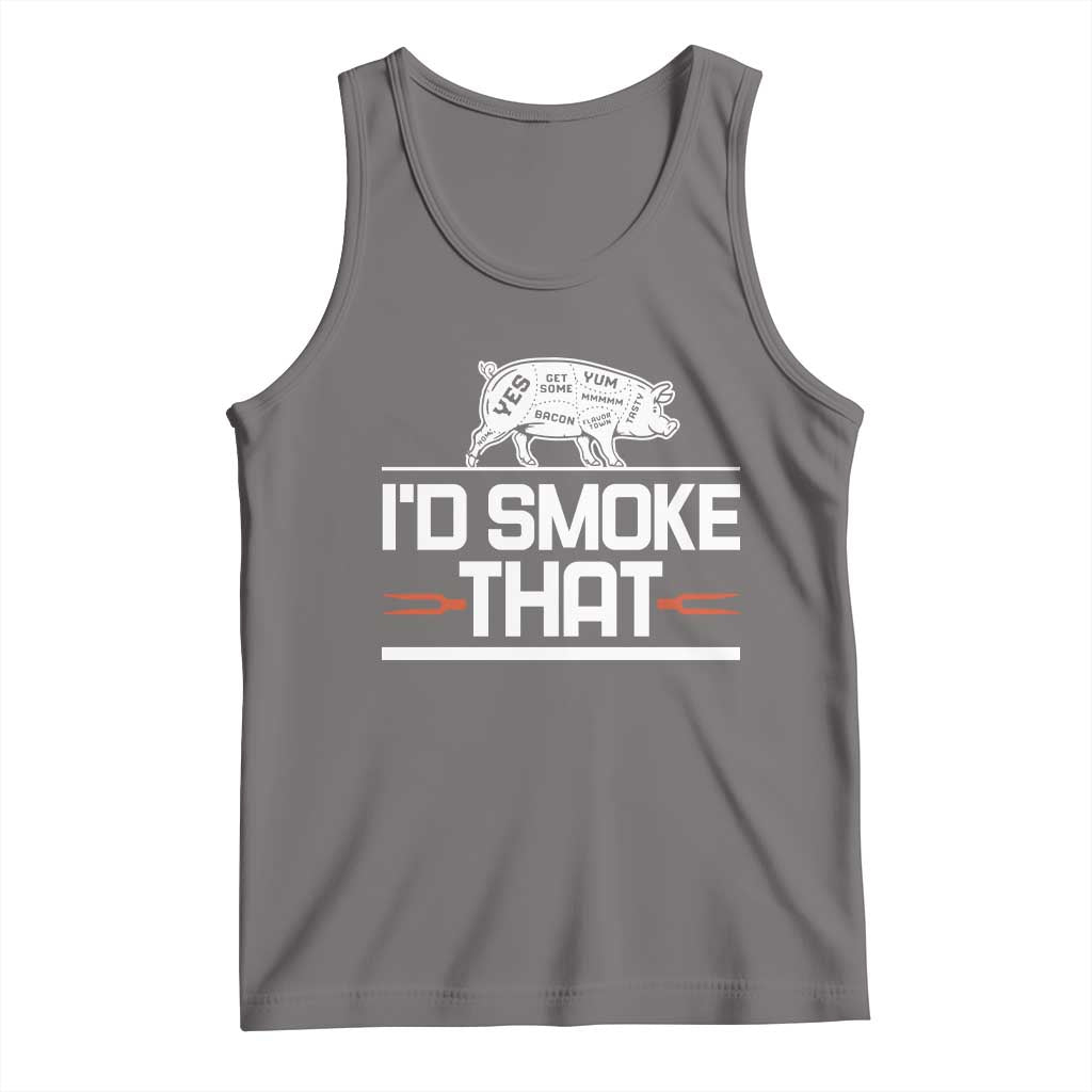 Funny BBQ I'd Smoke That Tank Top Chef Butcher Cook BBQ