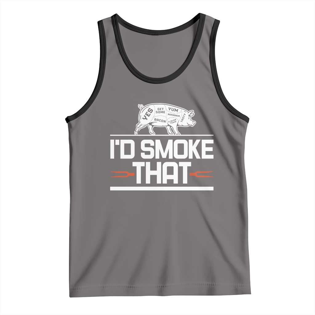 Funny BBQ I'd Smoke That Tank Top Chef Butcher Cook BBQ