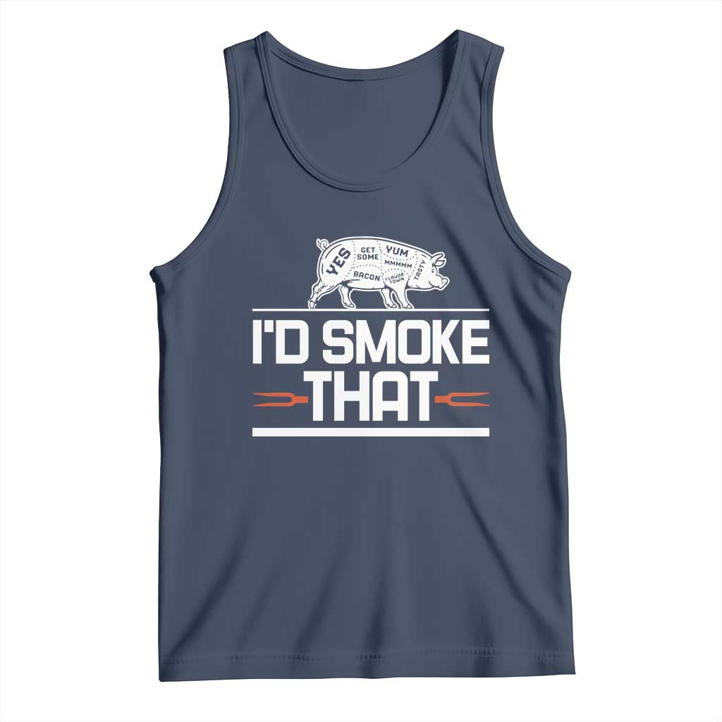 Funny BBQ I'd Smoke That Tank Top Chef Butcher Cook BBQ