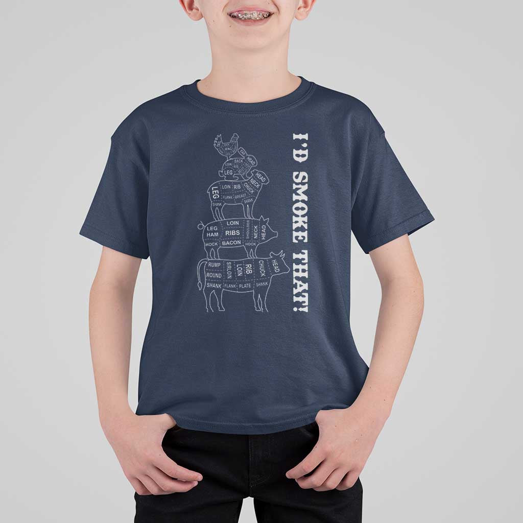 Funny BBQ T Shirt For Kid I'd Smoke That - Wonder Print Shop