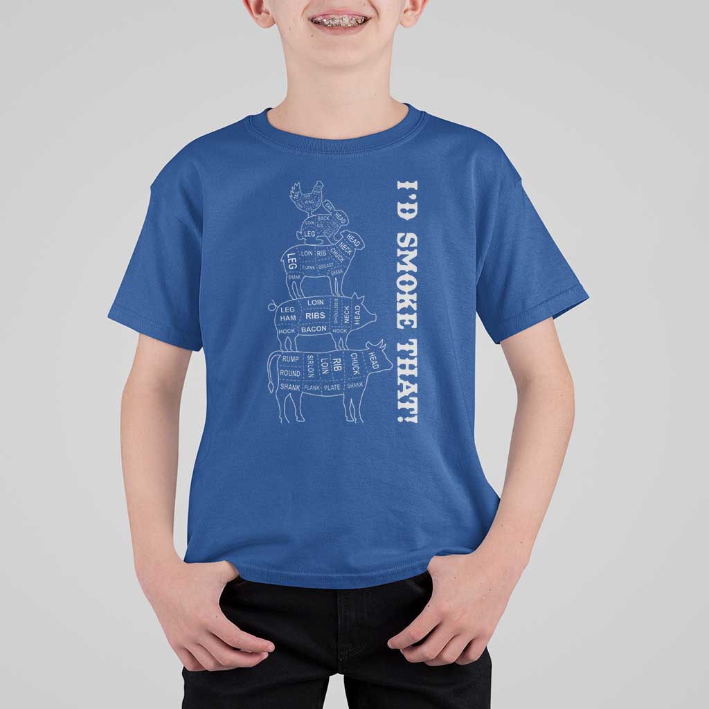 Funny BBQ T Shirt For Kid I'd Smoke That - Wonder Print Shop
