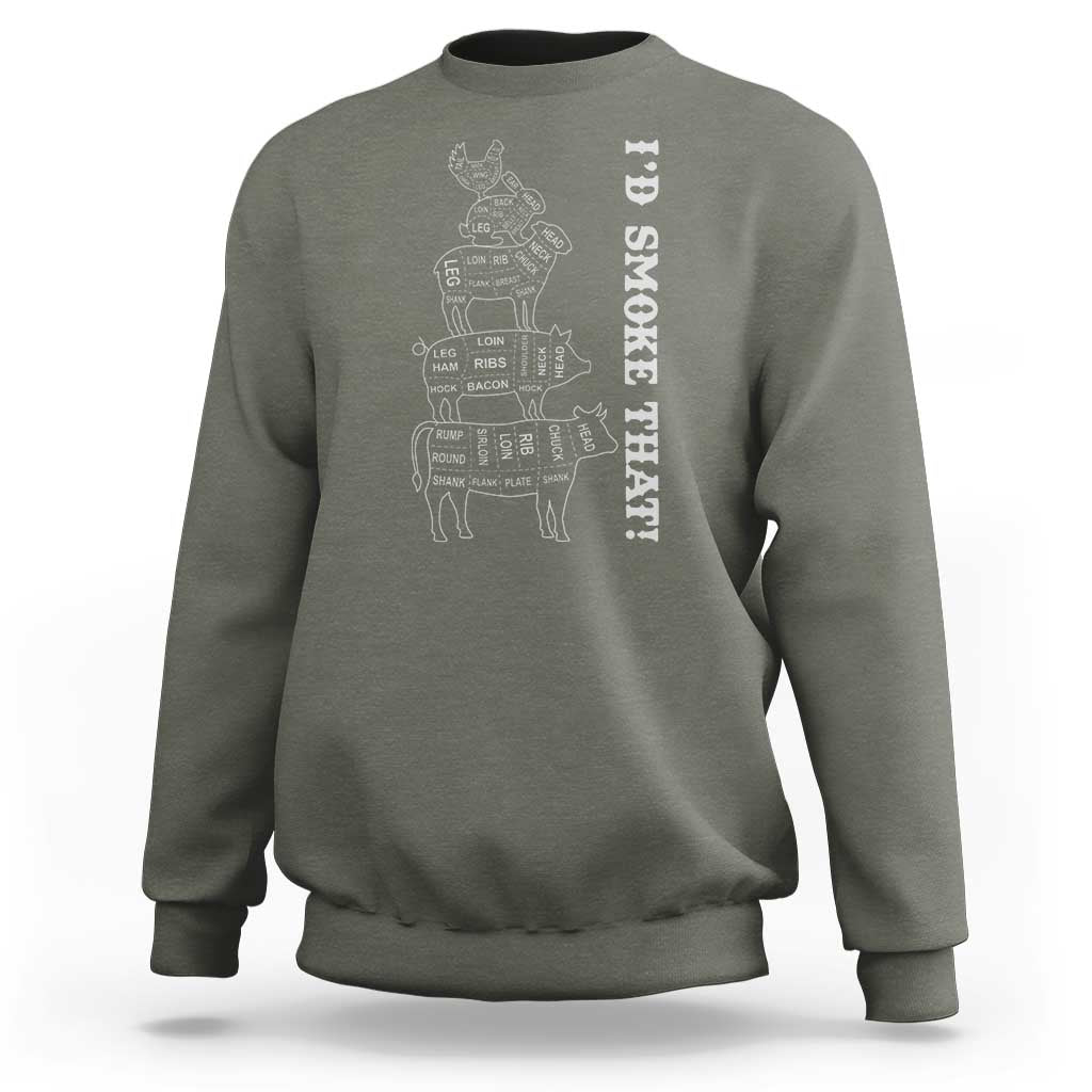 Funny BBQ Sweatshirt I'd Smoke That - Wonder Print Shop