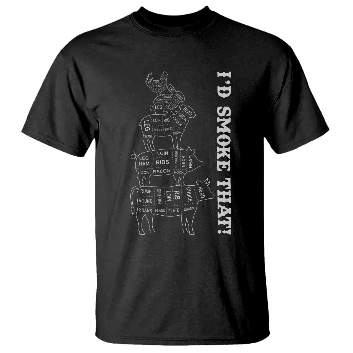Funny BBQ T Shirt I'd Smoke That - Wonder Print Shop