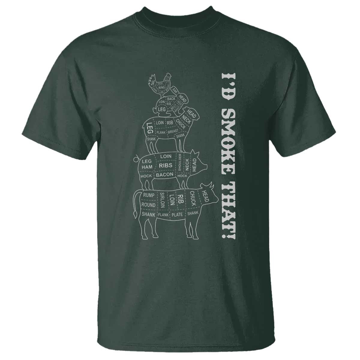 Funny BBQ T Shirt I'd Smoke That - Wonder Print Shop