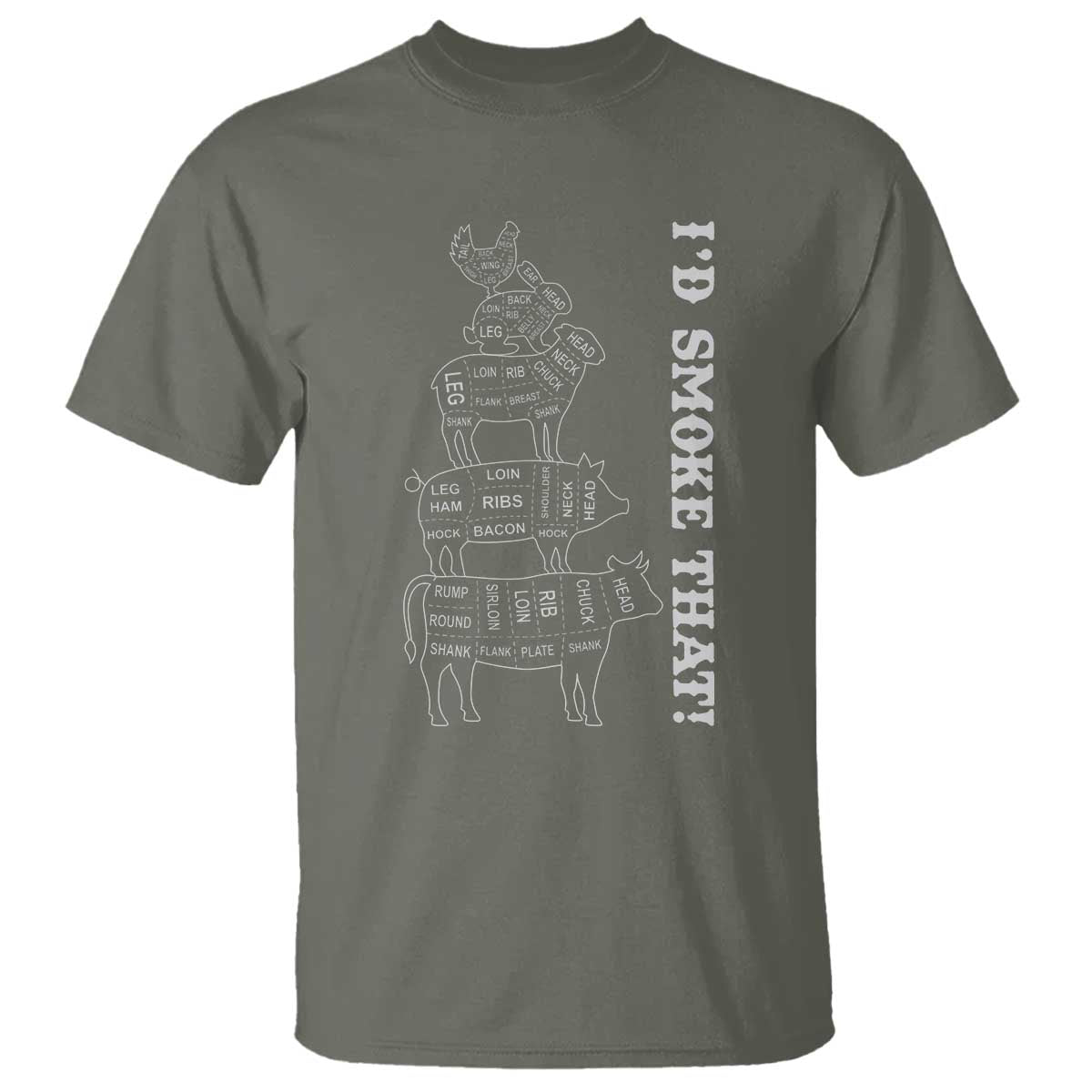 Funny BBQ T Shirt I'd Smoke That - Wonder Print Shop