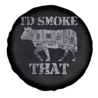 Funny BBQ Spare Tire Cover Chef Butcher Cook BBQ I'd Smoke That Cow Beef