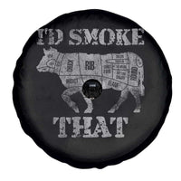 Funny BBQ Spare Tire Cover Chef Butcher Cook BBQ I'd Smoke That Cow Beef