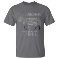 Funny BBQ T Shirt Chef Butcher Cook BBQ I'd Smoke That Cow Beef - Wonder Print Shop