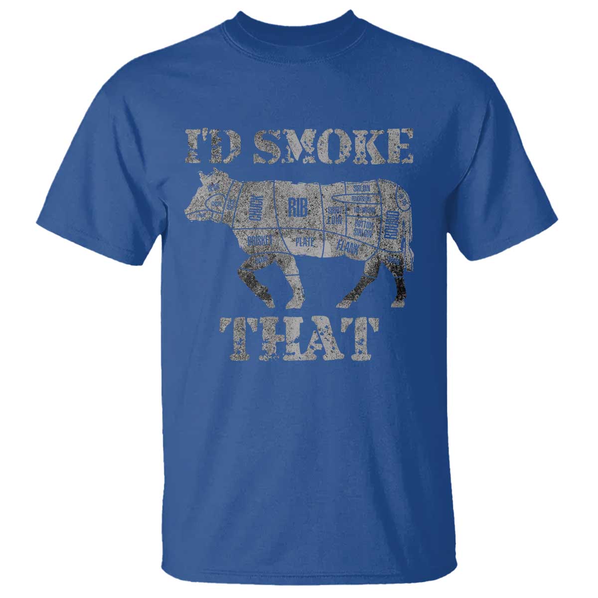 Funny BBQ T Shirt Chef Butcher Cook BBQ I'd Smoke That Cow Beef - Wonder Print Shop